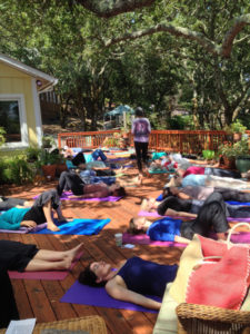 yoga on the deck