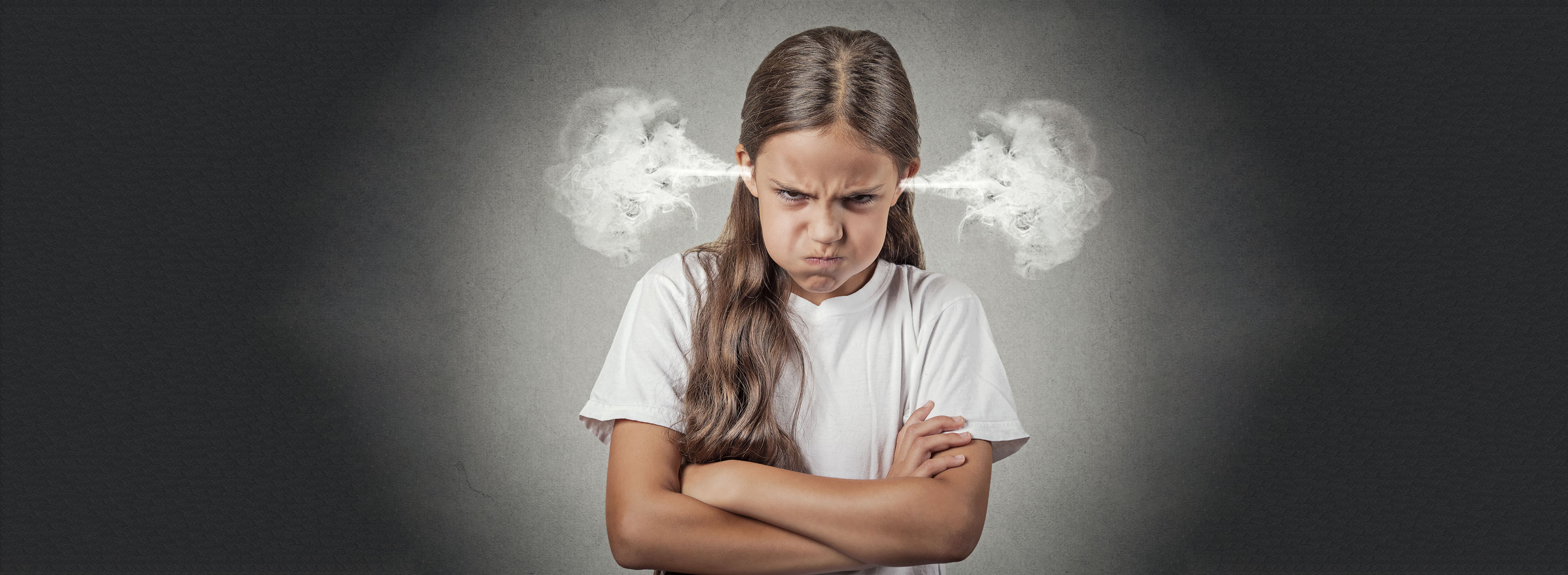 Girl Blowing Steam out of Her Ears