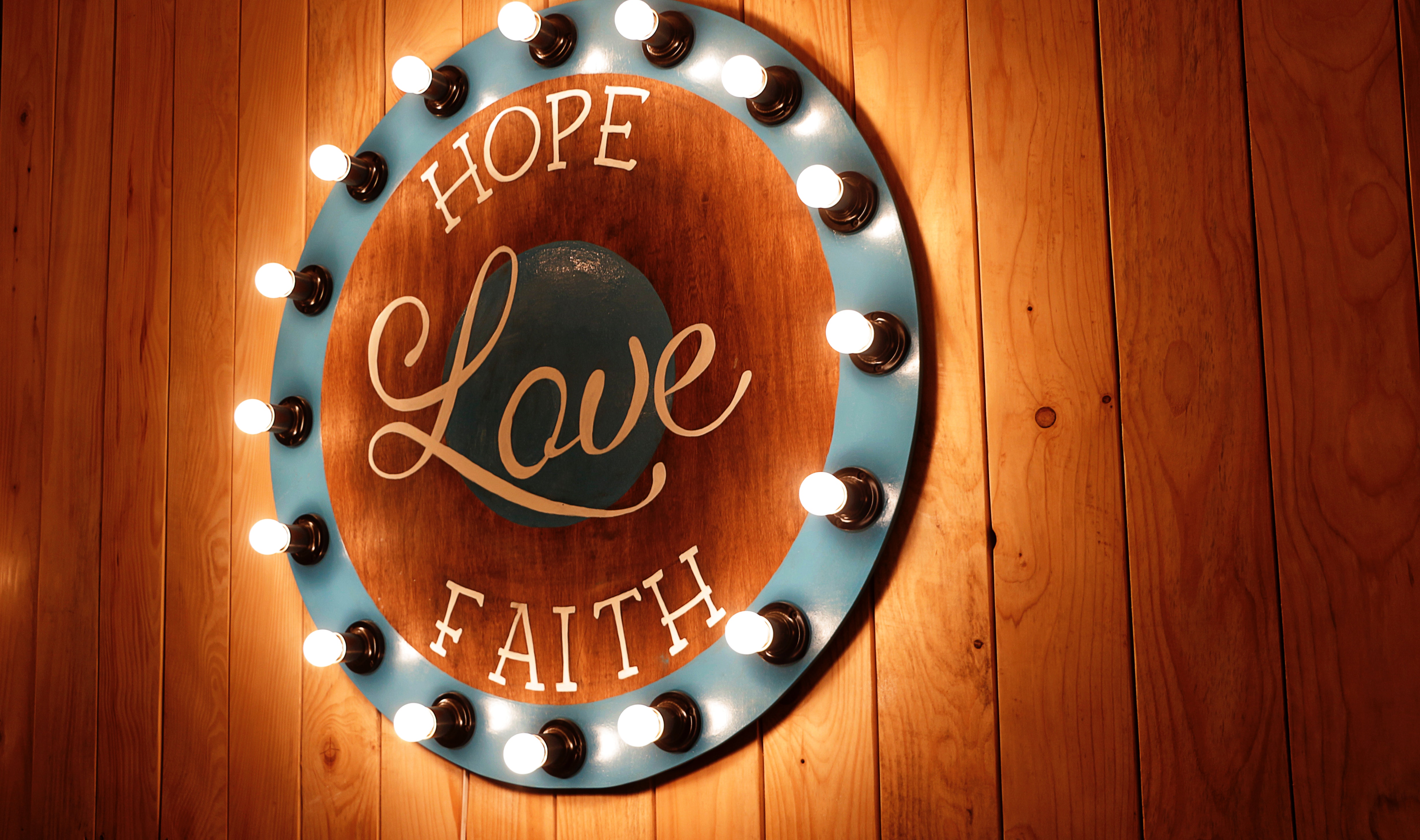 Hope, Love, Faith wall decor